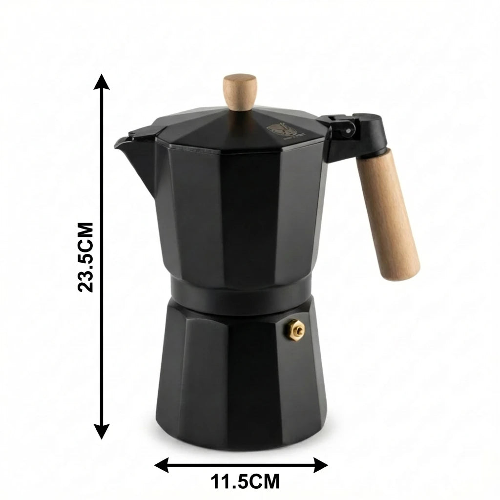 Cafetera Moka con Mango de Madera