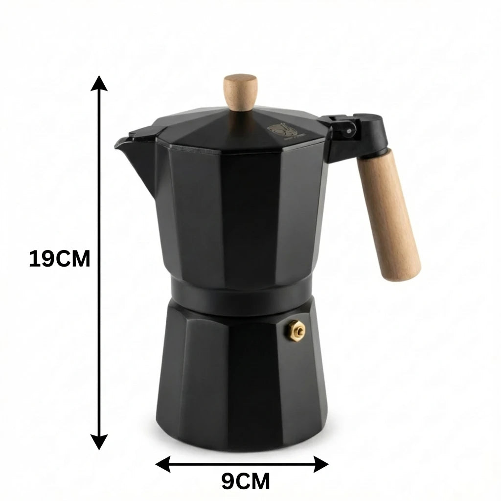 Cafetera Moka con Mango de Madera