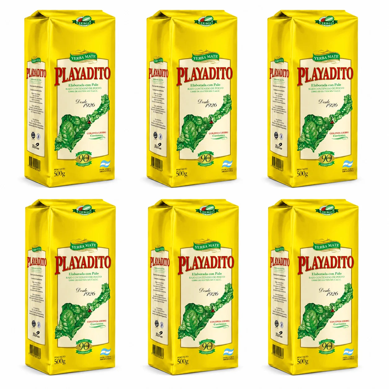 Playadito 500 grs - 6 units - pack 3 kg argentine yerba mate - qumir