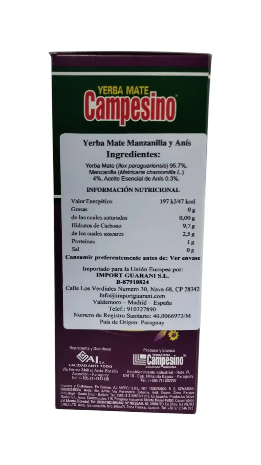 YERBA MATE MANZANILLA Y ANIS - 500G
